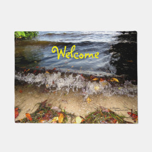 Ocean waves Colourful leaves Doormat