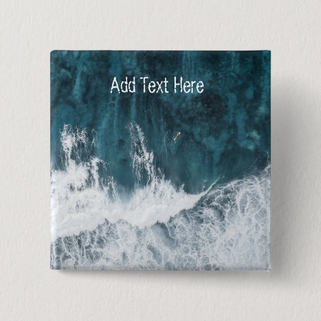 Ocean Waves Crashing 15 Cm Square Badge (Front)
