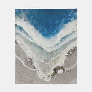 Ocean Waves Crystal Art Fleece Blanket