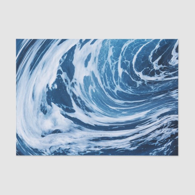 Ocean Waves Deep Water Decoupage Tissue Paper (Front)