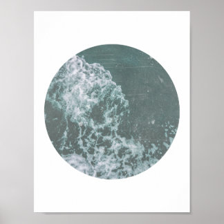 Ocean Waves Distressed Print