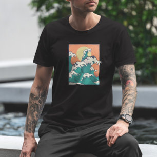Ocean Waves Dog Face T-Shirt