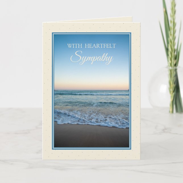 Ocean Waves Heartfelt Sympathy Card (Front)