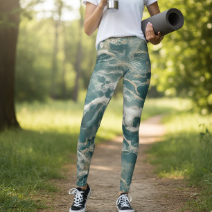 Ocean Waves Marble Leggings