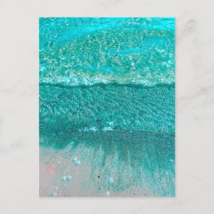 Ocean Waves on a Sand  Holiday Postcard