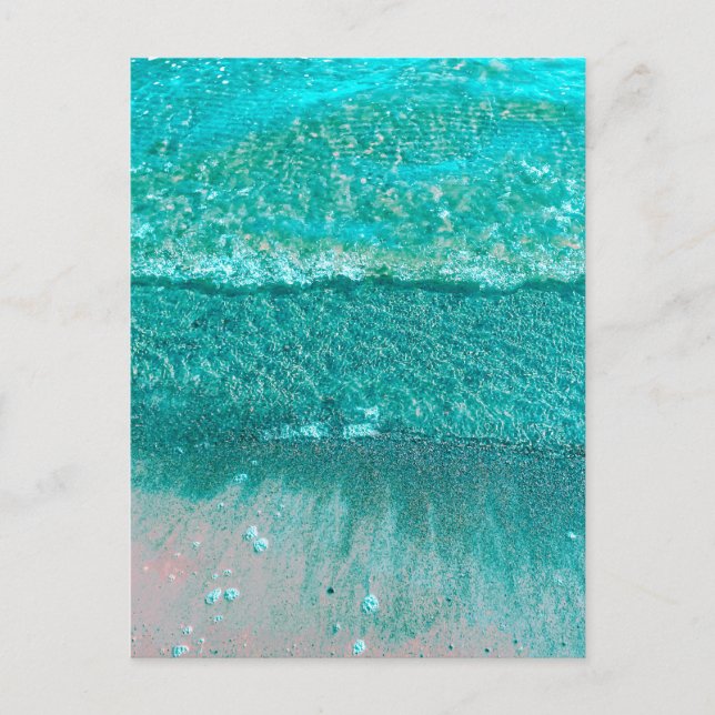 Ocean Waves on a Sand  Holiday Postcard (Front)