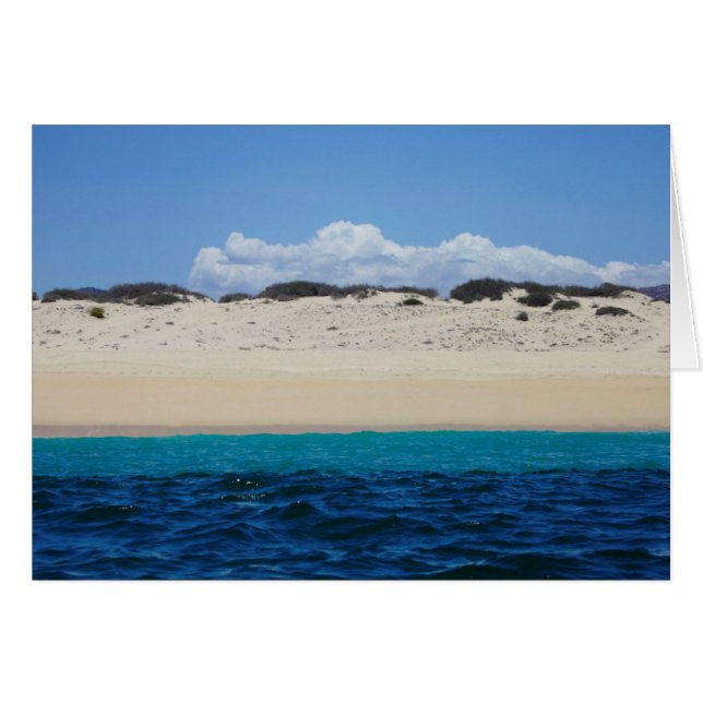 Ocean Waves On Sandy Beach Under Blue Sky (Front Horizontal)
