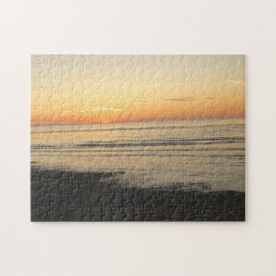 Ocean Waves on the Beach at Sunset Jigsaw Puzzle