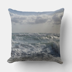 ocean waves outdoor pillow