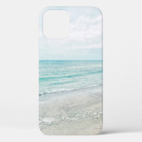 Ocean Waves Painting Aqua Light Blue Watercolor