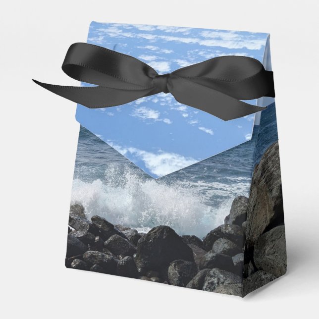 Ocean Waves photo Favour Box (Front Side)