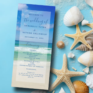 Ocean Waves Photography Beach Wedding Program