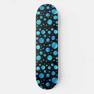 Ocean Waves Polka Dot Skateboard