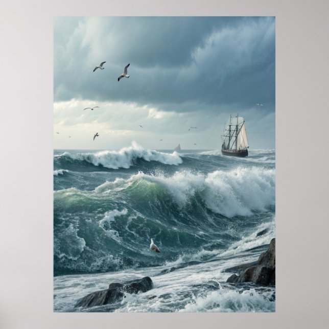 Ocean Waves Poster (Front)