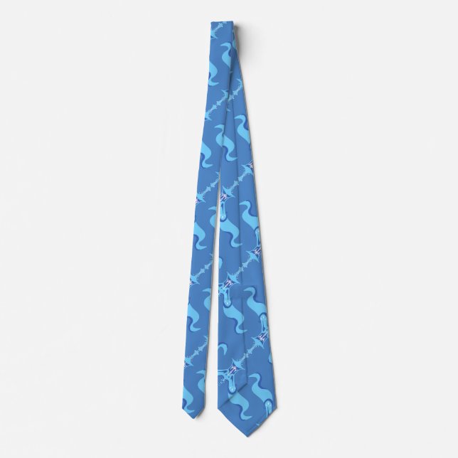 Ocean Waves & Ribbons  Tie (Back)