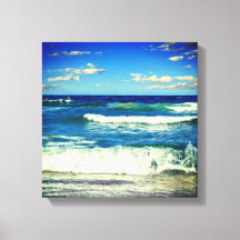 Ocean Waves Rolling Into Shore Canvas Wrap`