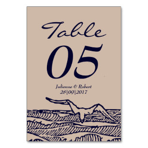 Ocean Waves Rustic Beach Wedding Table Card