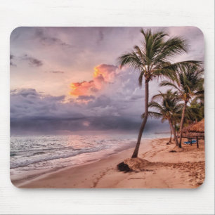 Ocean Waves Sandy Beach Sunset Mouse Pad