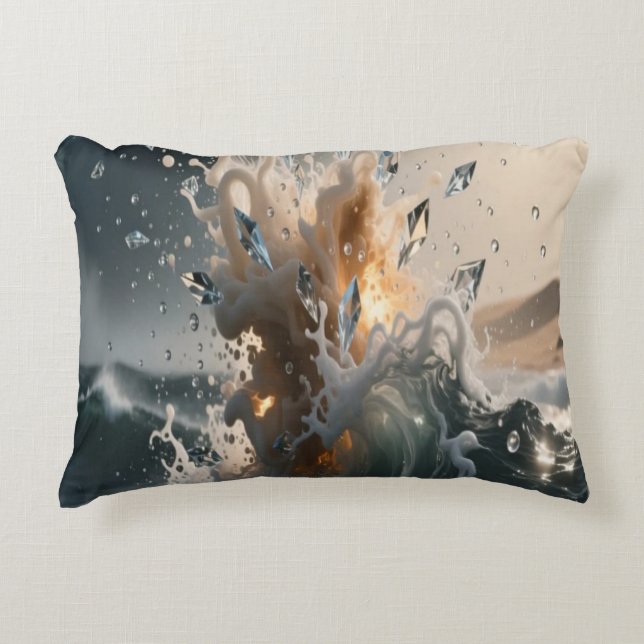 Ocean Waves & Sea Foam Throw Pillow Cover (Front)