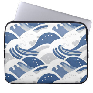 Ocean Waves Seamless Pattern Laptop Sleeve
