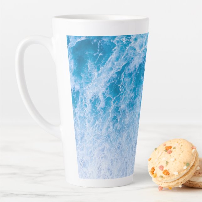 Ocean Waves Seascape Latte Mug (In Situ)
