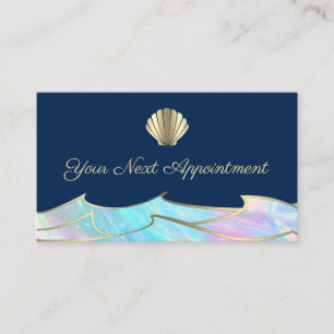 ocean waves seashell logo appointment card