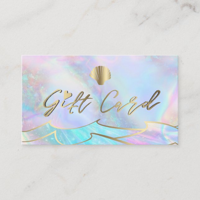 ocean waves seashell logo gift certificate (Front)