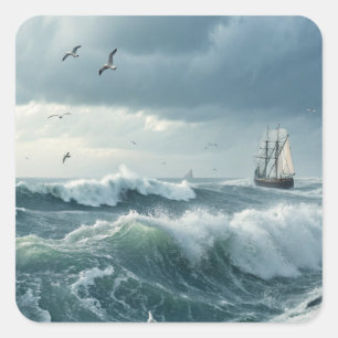 Ocean Waves Square Sticker