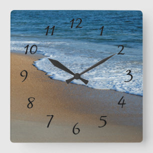Ocean Waves Square Wall Clock