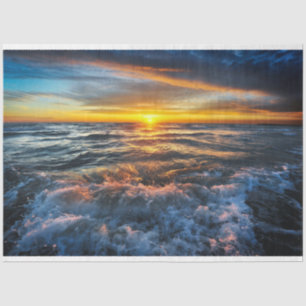 Ocean Waves Sunset 20x30  Decoupage Tissue Paper