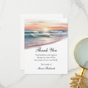 Ocean Waves Thank You Funeral Cards
