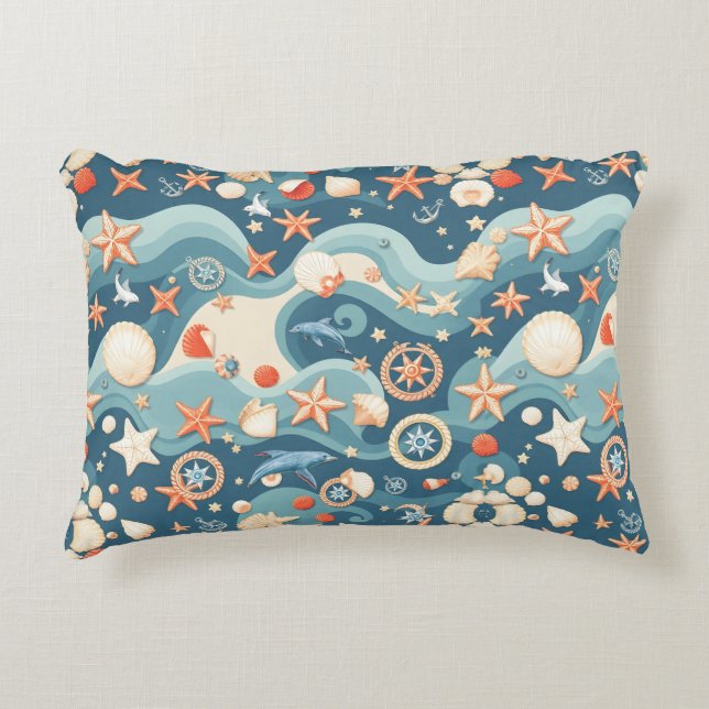Ocean Waves Throw Pillows – Inspired by the Sea (Front)
