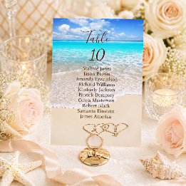 Ocean Waves Tropical Beach Seating Chart Card