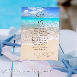 Ocean Waves Tropical Beach Seating Chart Card