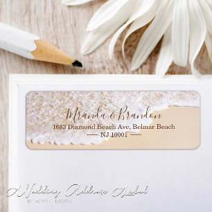 Ocean Waves Tropical Beach Wedding Address Return Address Label