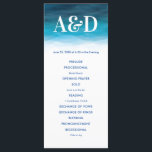 Ocean Waves Watercolor Wedding Program, Blue Program<br><div class="desc">Modern. Elegant. This stationary suite uses clean lines,  classic typefaces,  and a blue waves watercolor painting to create an elegant look for your special day.</div>