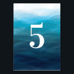 Ocean Waves Watercolor Wedding Table Number Cards<br><div class="desc">Modern. Elegant. This stationary suite uses clean lines,  classic typefaces,  and a blue waves watercolor painting to create an elegant look for your special day. Please customise with the numbers you need,  and add to your cart one card at a time.</div>