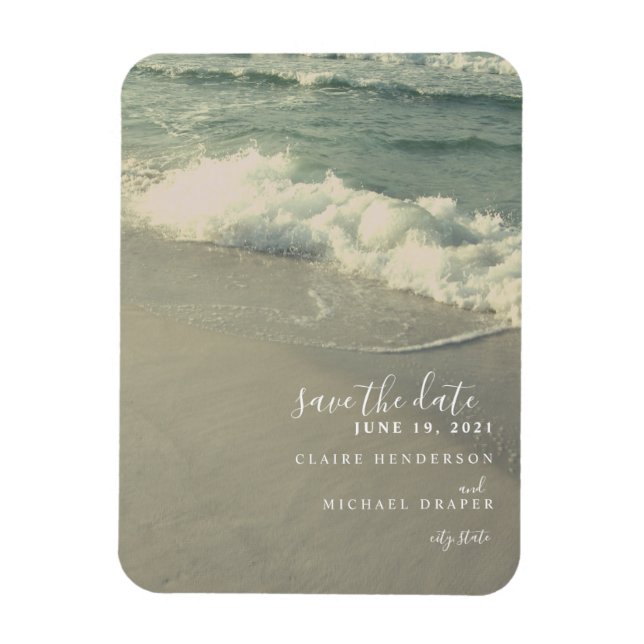 Ocean Waves Wedding Save The Date Magnet (Vertical)