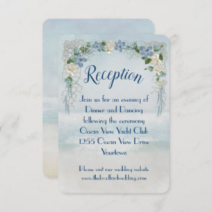 Ocean Wedding Flower Arch Reception Invitation