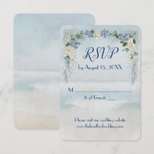 Ocean Wedding Flower Arch RSVP Invitation