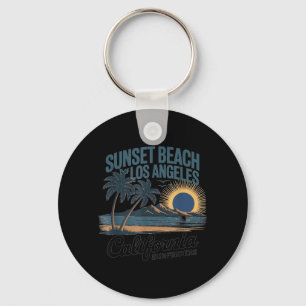 Ocean West Coast California Beach Retro Summer Key Ring