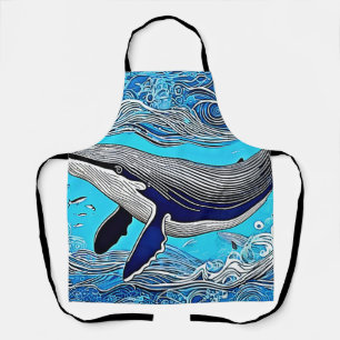 Ocean Whale Art Design Apron