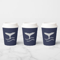 Ocean Whales Tail Outline Navy and Grey Party