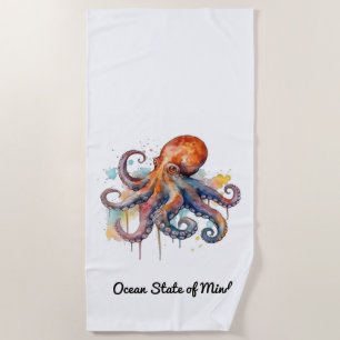 Ocean Whimsy: Colourful Octopus Beach Towel