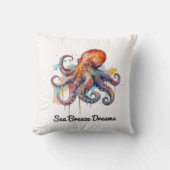 Ocean Whimsy: Colourful Octopus Cushion (Front)