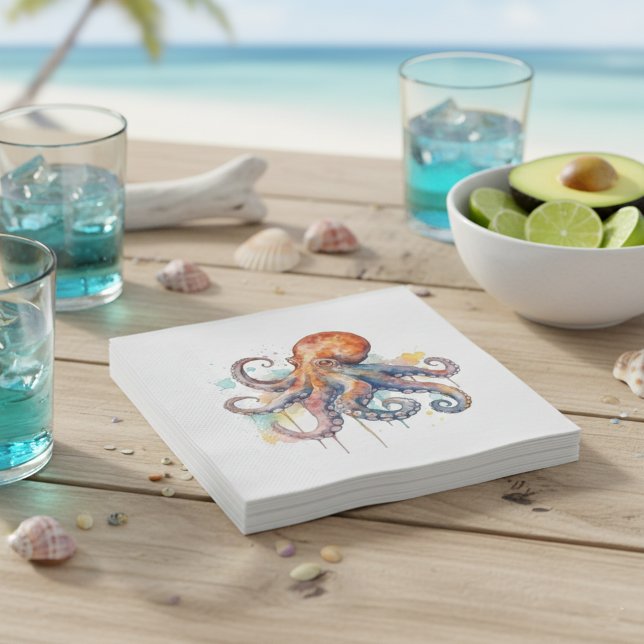 Ocean Whimsy: Colourful Octopus Napkin (Creator Uploaded)