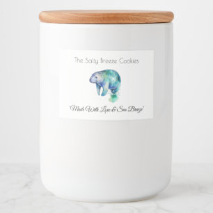 Ocean Whisper Manatee, custom Food Label