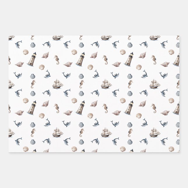 Ocean Whispers! Wrapping Paper Sheet (Front)