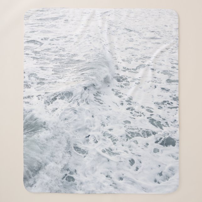 OCEAN WITH WAVE SHERPA BLANKET (Front)
