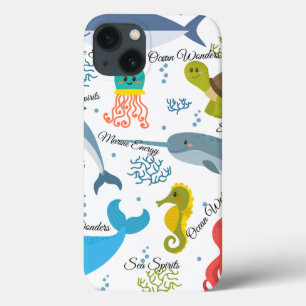 Ocean Wonders Sea Life Ocean Creatures Pattern iPhone 13 Case